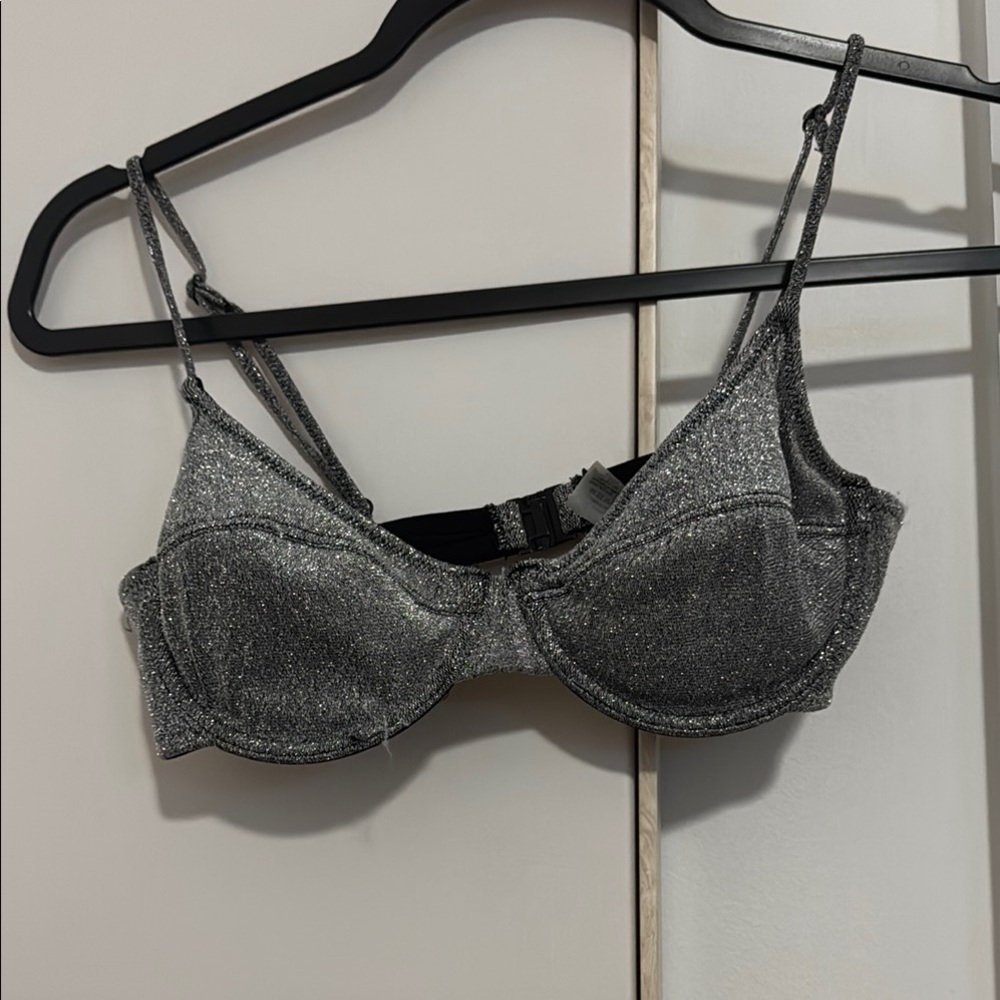 SILVER SPARKLE TRIANGLE BIKINI SET